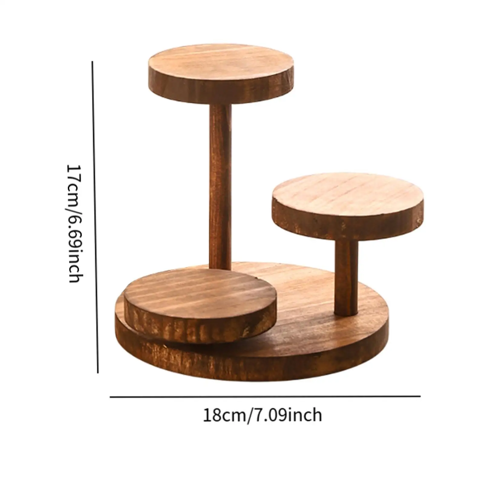 Wood Cake Stand Cupcake Tower Multifunctional Wooden Plant Stand Tiered Stand for Birthday Farmhouse Graduation Figurine Toy