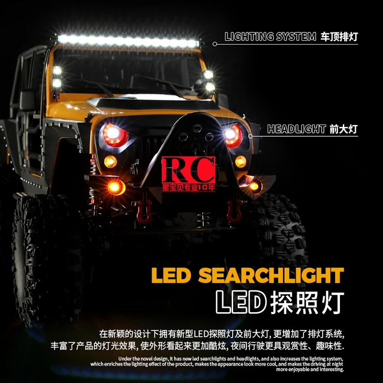 WL Tech 104026 1/10 Large RC Professional Remote Control Car Off-Road Vehicle 4WD Climbing Car Speed Mechanical Gear Shifting