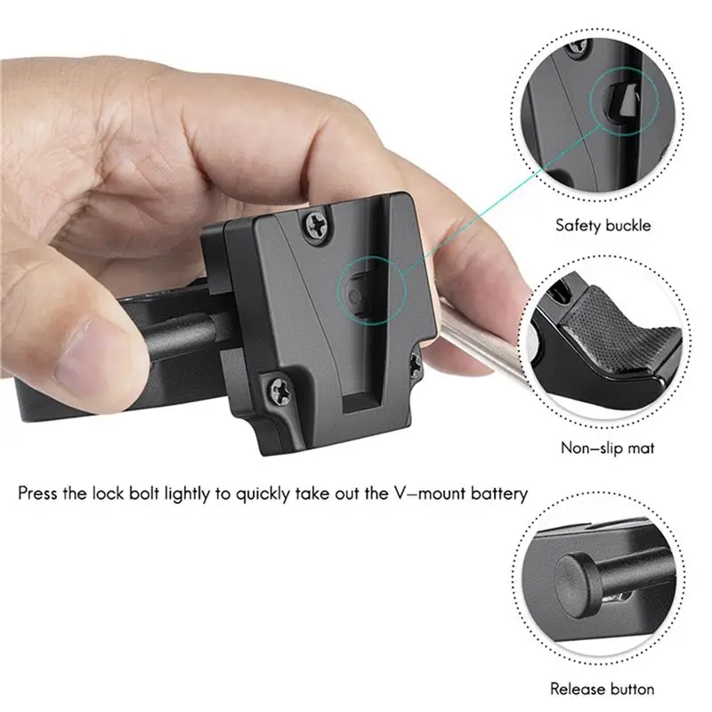 B29C-2X V-Mount Battery Adapter With Clamp For Mounting To Light Stand Tripod For V-Mount Battery To Light Stand Or Tripod
