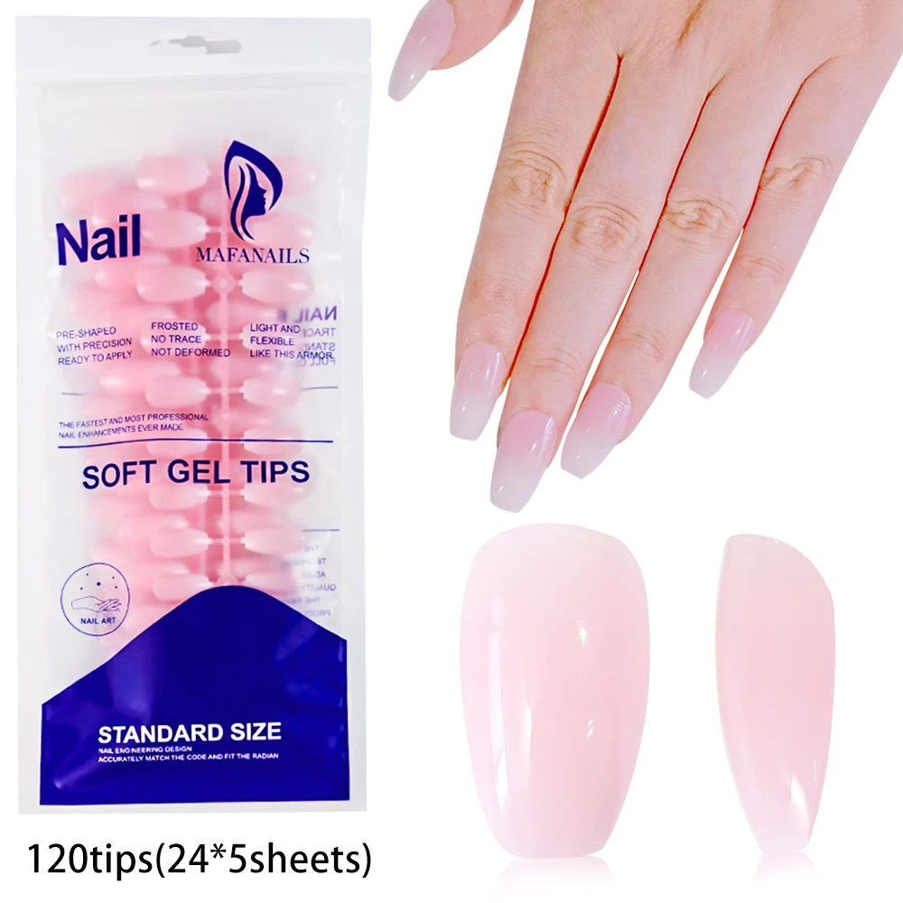 120 Stück rosa kurze quadratische weiße französische künstliche Nägel, 24 x 5 Streifen, vollständige Abdeckung, Acryl, zum Aufdrücken der Nägel, einfacher französischer tragbarer falscher Nagel