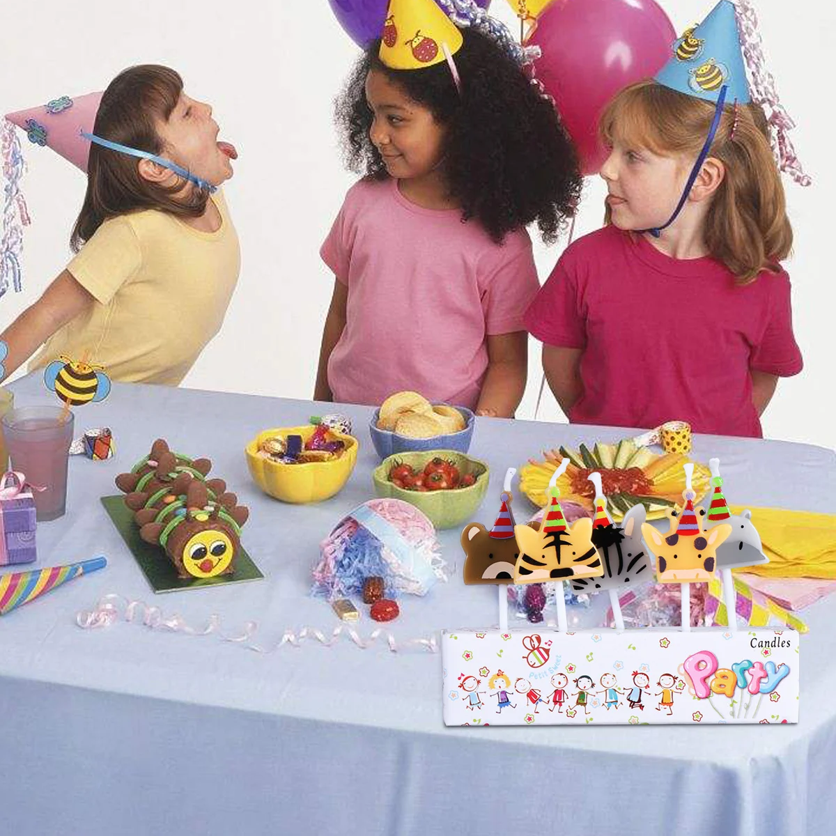 

5Pcs Cartoon Animal Cake Toppers Candles Clean Burning Paraffin Wax Birthday Party Cupcake Dessert Food Decoration