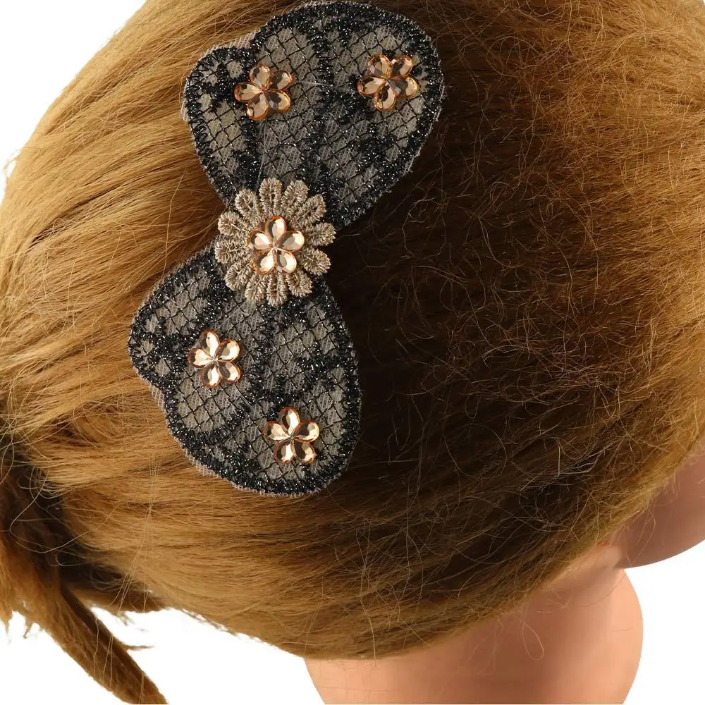 

Fresh Flower Seamless Magic Paste Bow Butterfly Bangs Paste Cutting Salon Acessories Hair Holder Styling Tool Girls