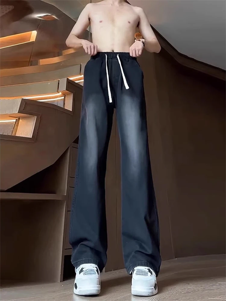 

Мужские джинсы Cleanfit с черной талией, джинсы American Vibe Dstring, эластичные широкие брюки, длинные брюки с высокой талией