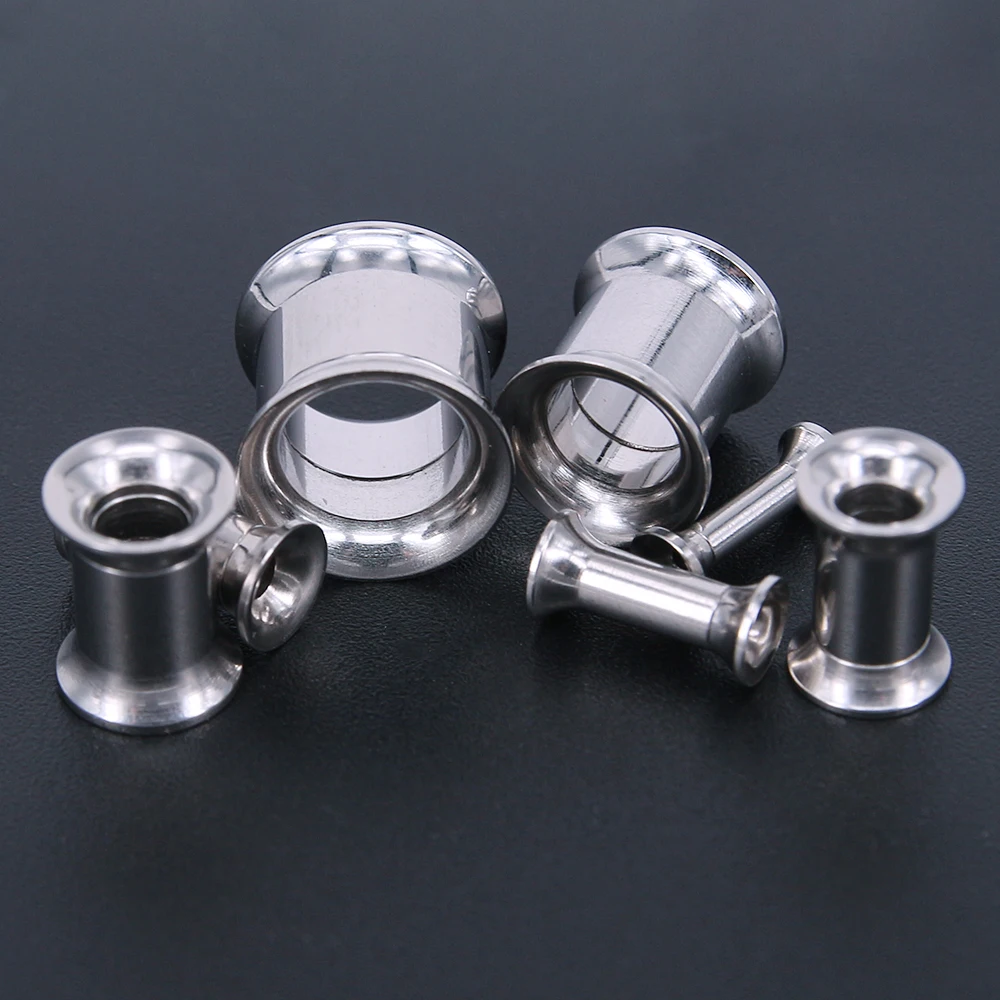ZS 1 Paar 2–18 mm Ohrtunnel, Kegel-Dehnungssets, Ohr-Expander-Messgeräte aus 316L-Edelstahl, doppelt ausgestellte Ohrstöpsel, Körperpiercing – Detail 16