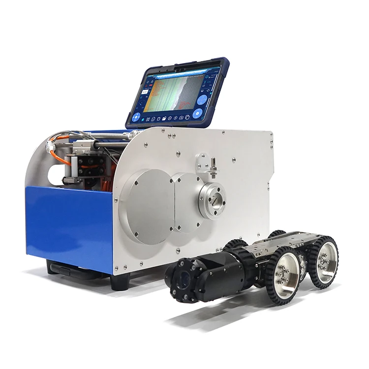 Cámara Robot de inspección con sistema de tubería subterránea IP68, visión nocturna, cámara CCTV sobre orugas con cámaras HD AutoFocus para DN 150-3000mm