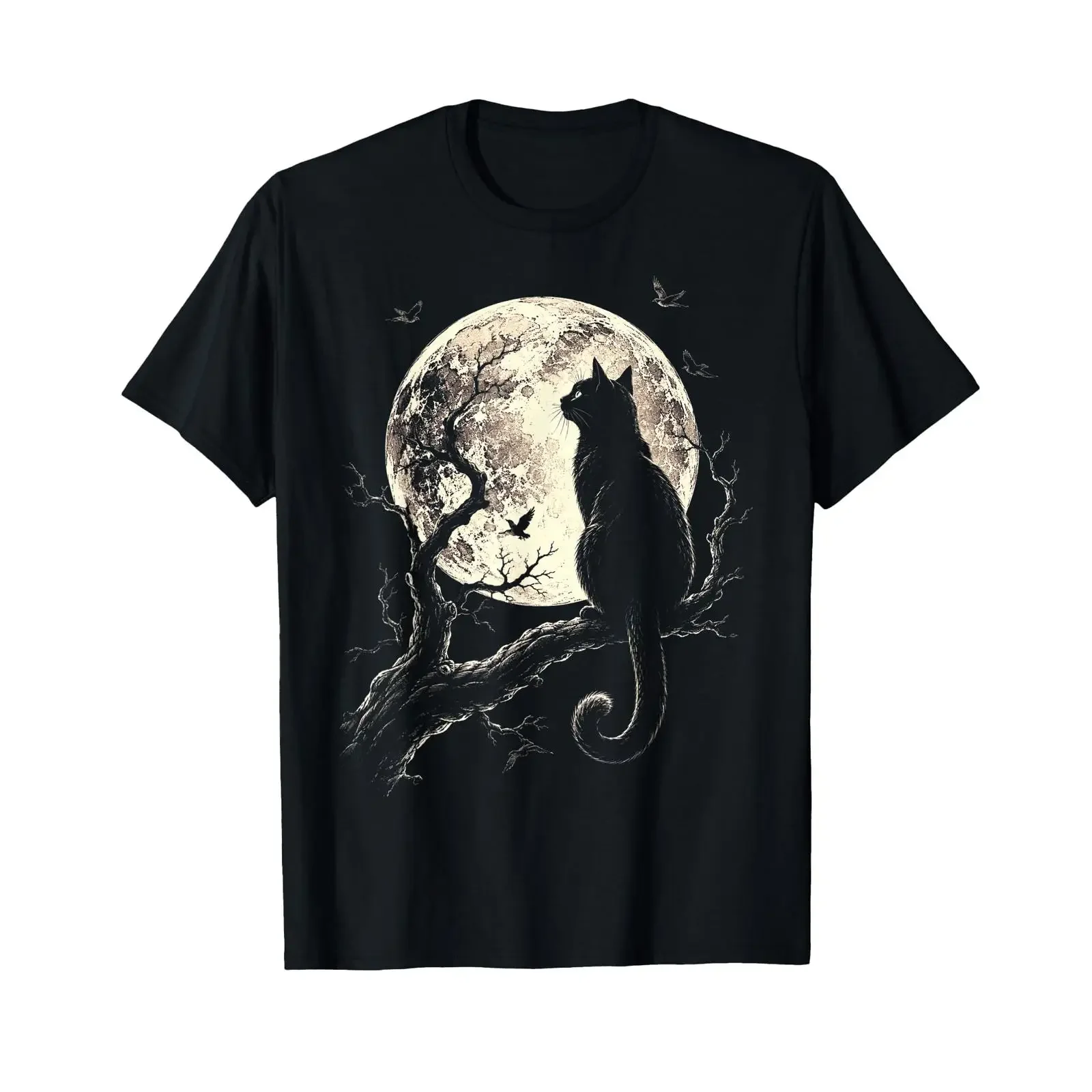 Chat Lune Amoureux des Chats propriétaires de Animaux Compagnie T Shirt vintage Washed Top For Everyday Wear Stylish