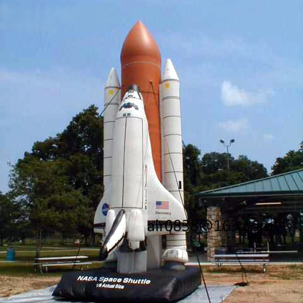 Modèle de bateau de fusée de vaisseau spatial gonflable géant extérieur de navette spatiale gonflable avec des lumières LED pour la publicité