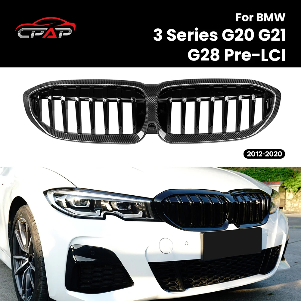 

Real Dry Carbon Fiber Front Bumper Kidney Grille for BMW 3 Series G20 G21 G28 2012-2022 Pre-LCI Front Grills Replacement Part