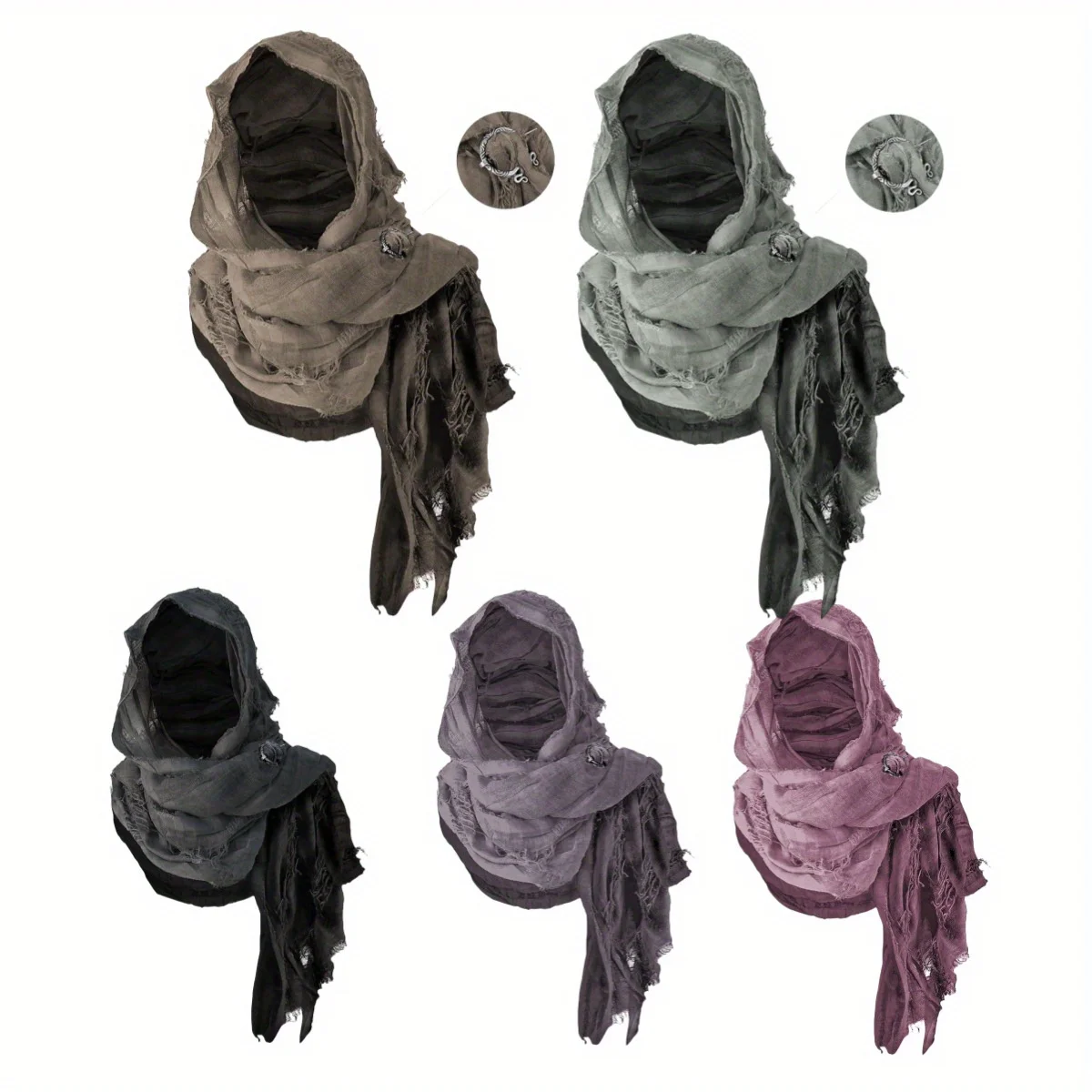 コスプレ メンズ 中世 海賊 レトロ フード スカーフ ブラック グリーン ラップ クローク ルネッサンス イースター 仮面舞踏会 コスチューム ショルダー カウル