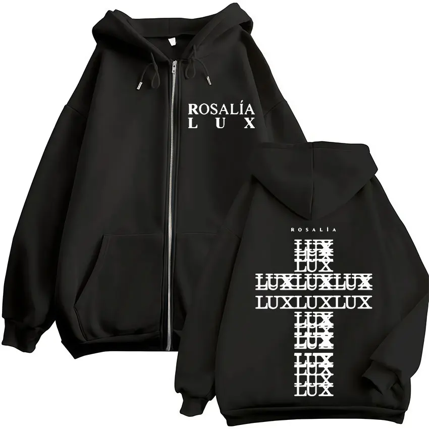

Рэпер Rosalia Lux Tour 2025, альбом, толстовка на молнии, унисекс, хип-хоп, готическая толстовка с длинными рукавами, зимняя повседневная флисовая куртка, толстовки