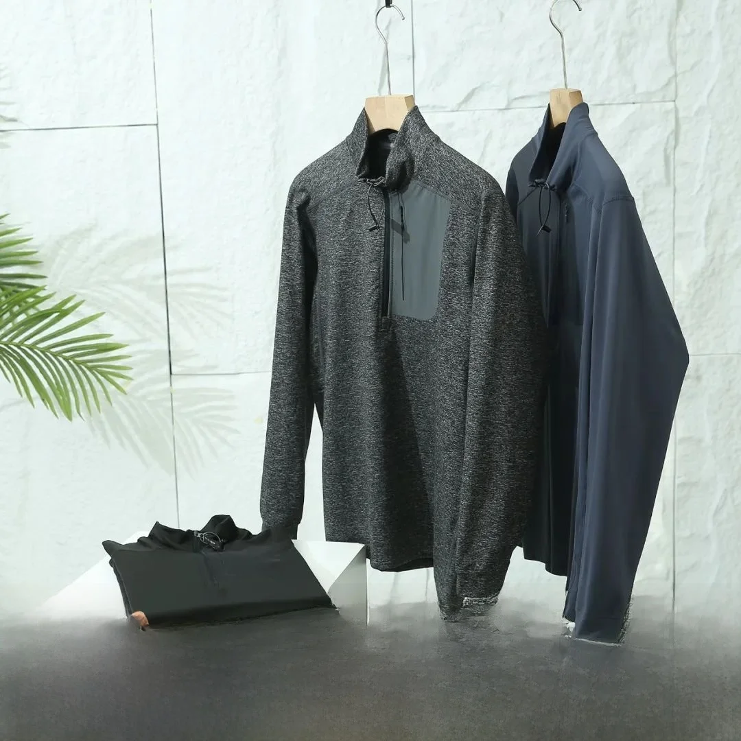 

Outdoor Gear Qui Dry Long Sve f Zip Base irt Stand Fit из полиэстера Fce Мужская дышащая куртка обычной длины