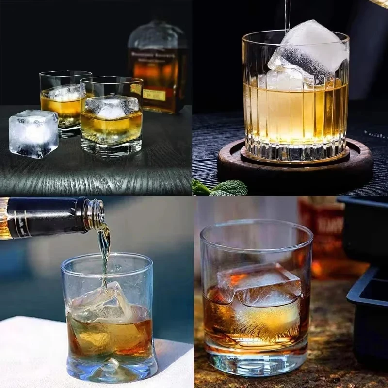 4/6/8 Silicone Ice Cube Molds Spherical Ice Molds DIY Freeze Ice Maker Reusable Ice Cube Molds Kitchen Tools Barware