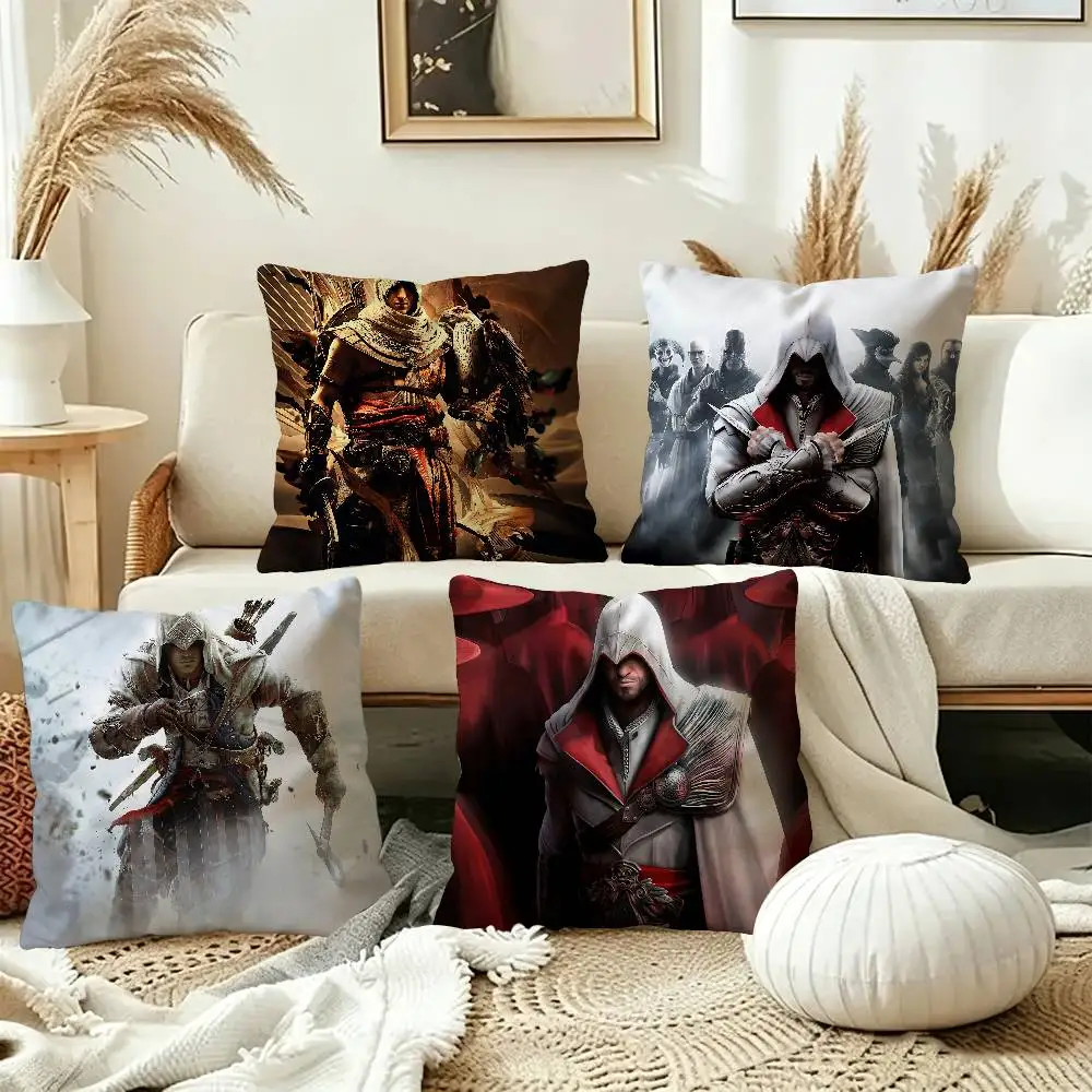 Game AssassinS Creed Cartoon Pillow Gift Home Office Decoration Bedroom Sofa Car Cushion Cover case 45x45
