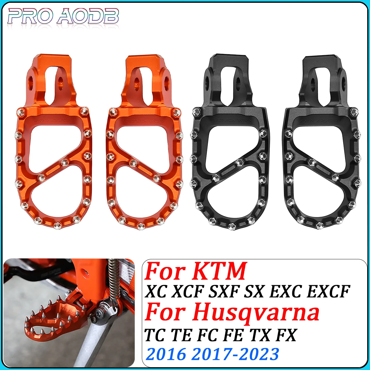 

Motorcycle Dirt Bike Foot Pegs FootRest Footpegs Rests Pedals For KTM XC XCF SX SXF EXC EXCF Husqvarna TC TE FC TX FX 2017-2023