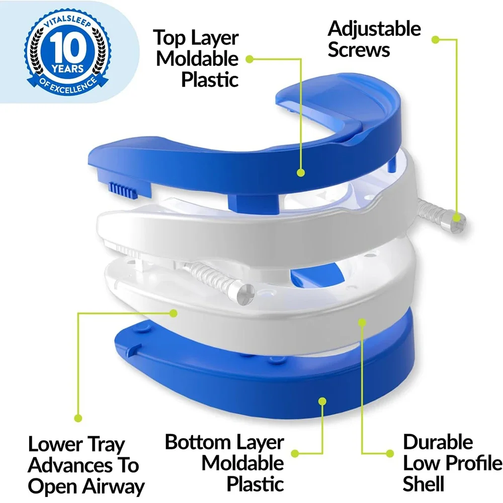 Anti Snore Mouthpiece,Adjustable Sleeping Mouth Guard,Stop Snoring Device for Night Time Teeth Protection and Bruxism