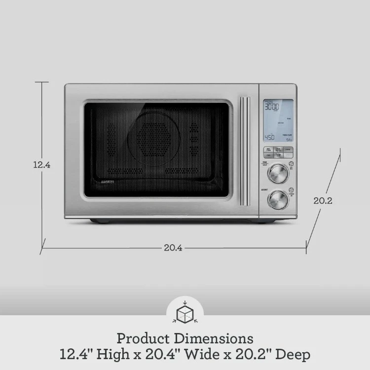 de Combi Wave 3-in-1 magnetron, geborsteld roestvrij staal