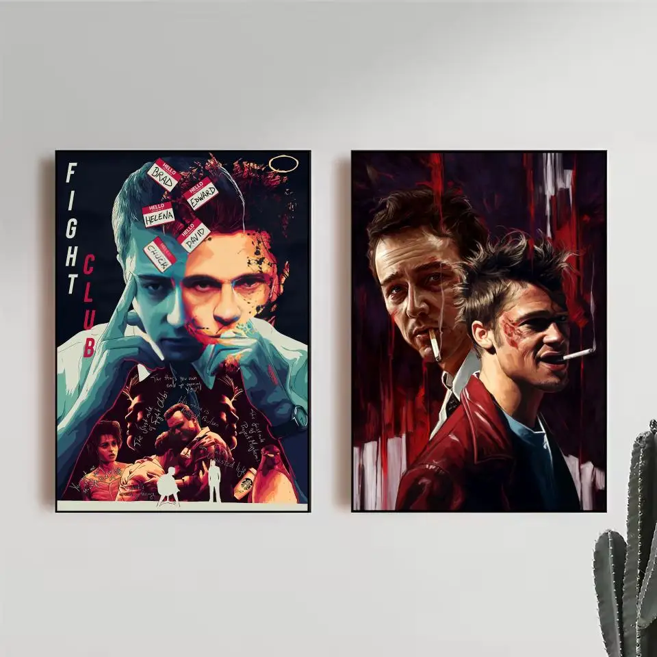 Movie F-fight Club Poster Trendy Wall Art Good Sticker Printed On PP Paper For Coffee Office Bar Decoration Best Gift