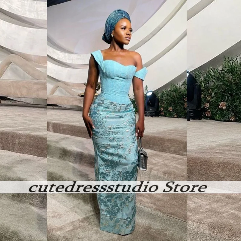 African Aso Ebi Mint Green Mermaid Evening Dresses For Women Luxury Beaded Sequin Wedding Party Dress Long Prom Gowns Customized