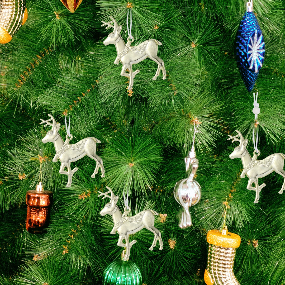 

30 Pcs Golden Reindeer Pendant Christmas nament DIY Accessories Electroplating Deer Home Decor Holiday Gift Lightweight Plastic