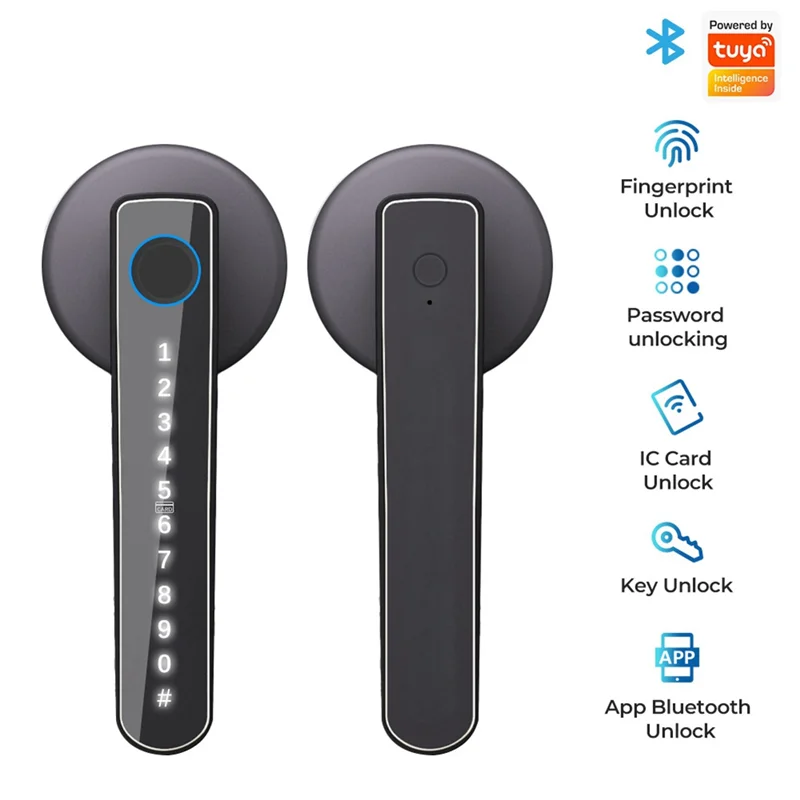 A72Z Kenop Pintu Kunci Pintu Sidik Jari Kunci Pintar dengan Keypad Kode Sandi Kunci Pintu Masuk Tanpa Kunci Biometrik dengan Pegangan