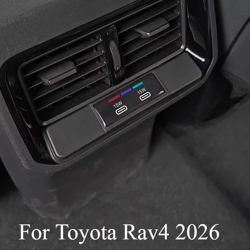 

For Toyota Rav4 2026 Rear USB Decorative Frame Cover Protective Cover Data Charging Socket Modification Automobiles Accessories