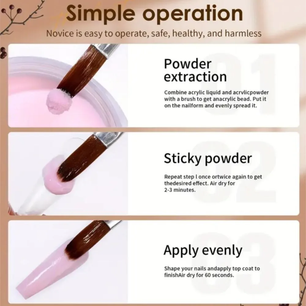 Conjunto de pó acrílico de 8/12 cores, pó de cristal para arte em unhas, tons nus e pastel, perfeito para faça você mesmo, salão de beleza, mergulho/escultura/extensão