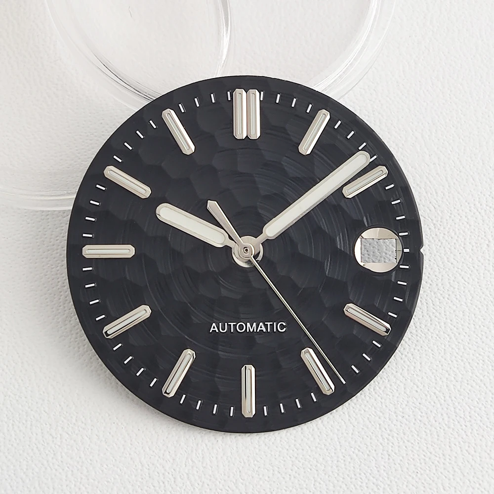 NH35 Dial 28.5mm Honeycomb Dial Face Custom Logo Dial Green Luminous Dial Suitable for NH35/NH36 Movement Watch Accessories