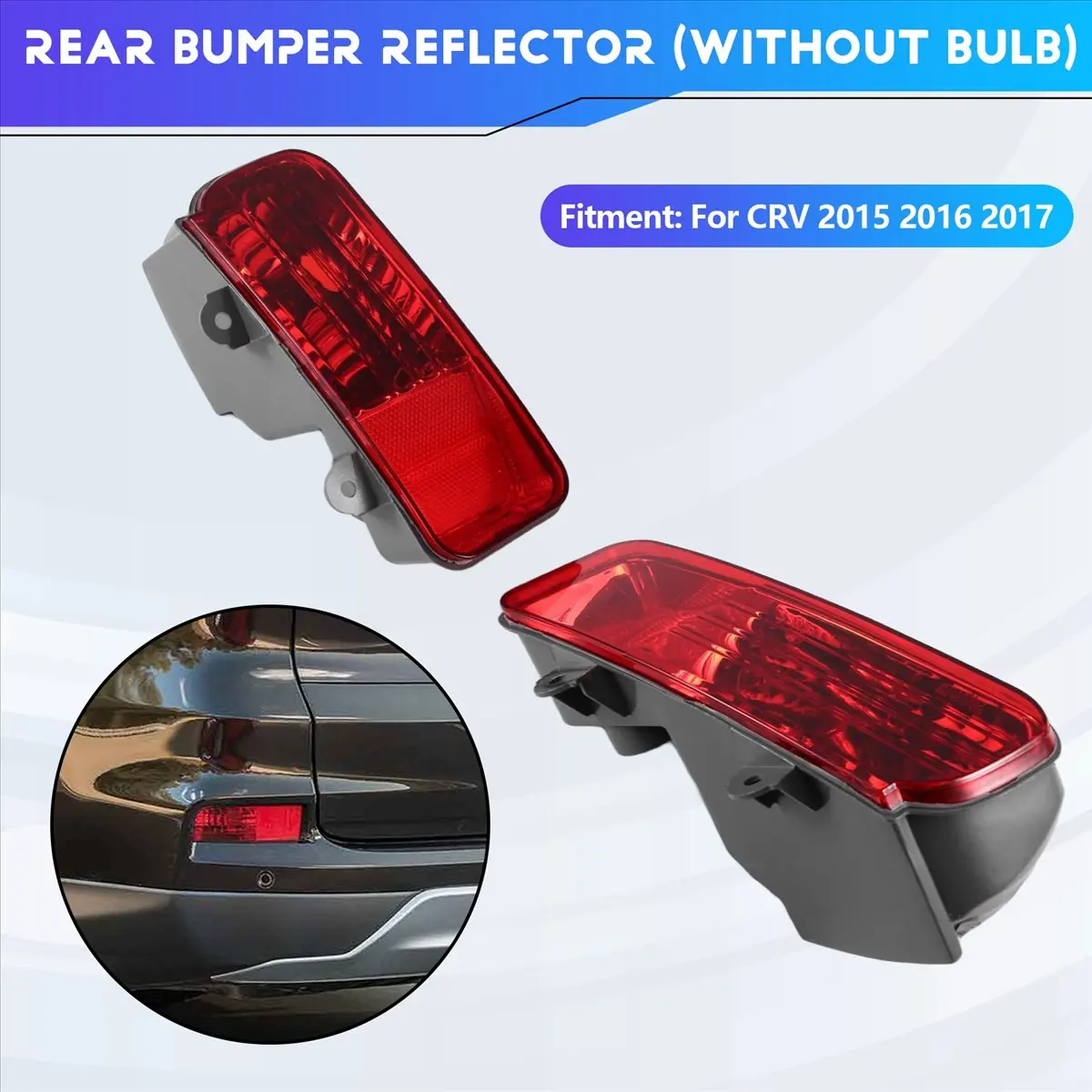 NCSMT Left Right Rear Bumper Reflector Rear Fog Light Fog Lamp for HONDA CRV 2015 2016 2017 RM1 RM2 RM3 RM4 Foglight No Bul