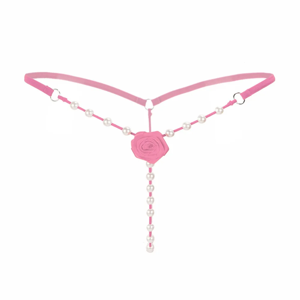 Transparent Crotchless String Bead G-string Lingerie for Sex  Erotic Outfit Thongs Women Sexy Underwear Pearl Open Panties