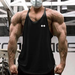 Summer Gym Stringer Tank Top Men Y Back Cotton Clothing Bodybuilding Sleeveless Shirt Fitness Vest Muscle Singlets Workout Tees