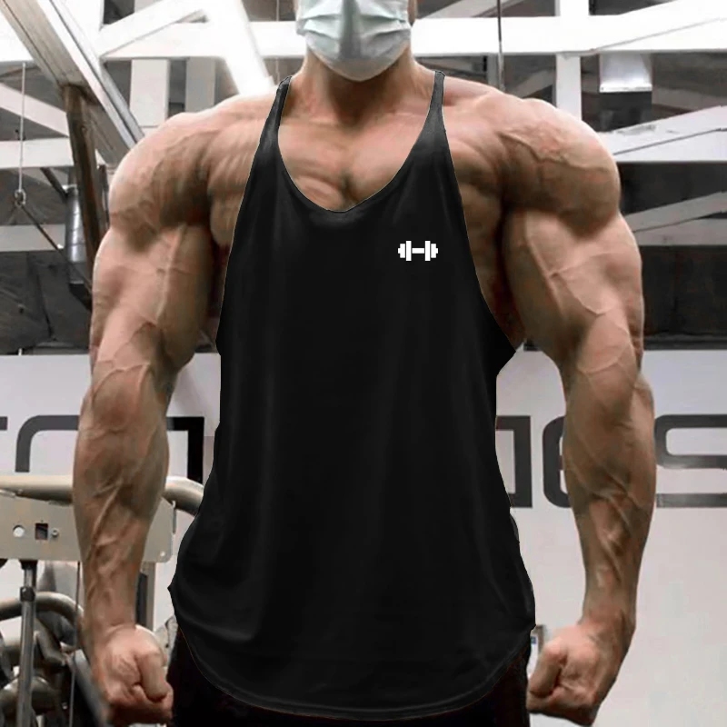Summer Gym Stringer Tank Top Men Y Back Cotton Clothing Bodybuilding Sleeveless Shirt Fitness Vest Muscle Singlets Workout Tees