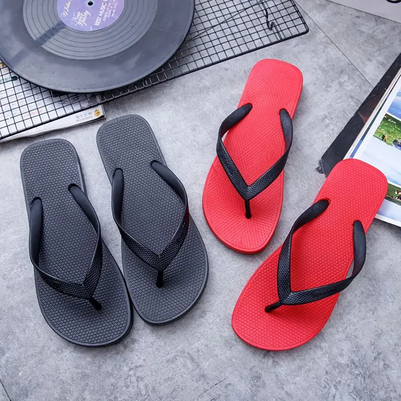 Simple Style Men's Flip Flops Couples Indoor Outdoor Bathroom Wear Summer Anti-Slip Wear-Resistant Trendy Slippers
