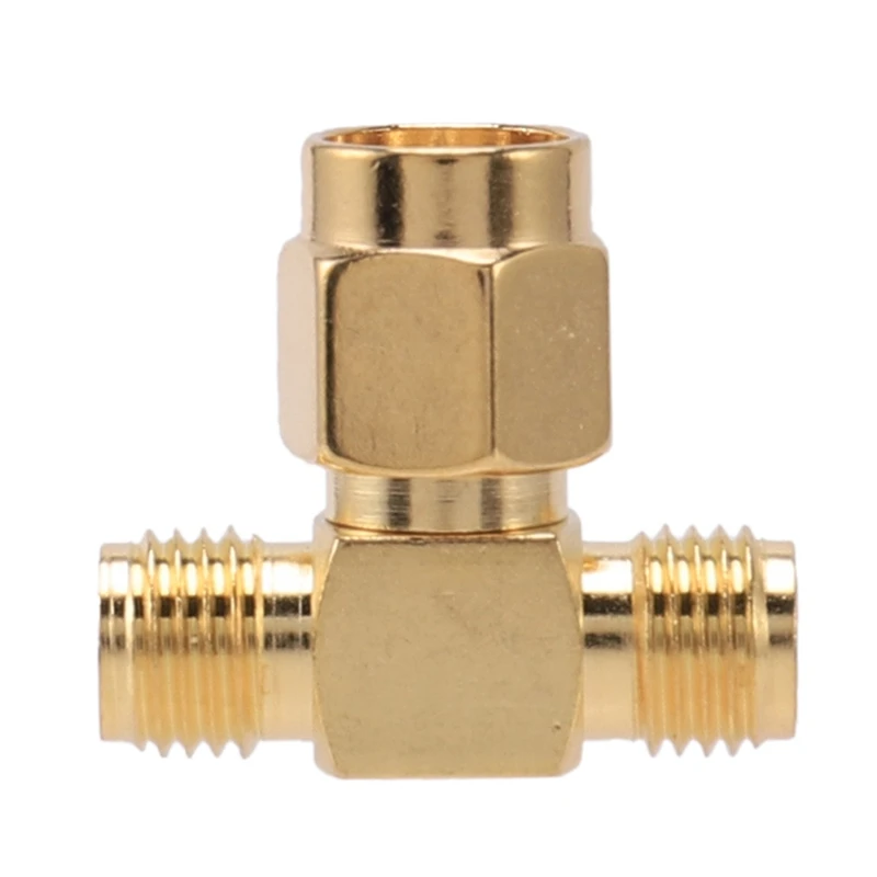 SMA Male to Two SMA Female Triple T RF Adapter Connector 3 Way Splitter NEW-A27I