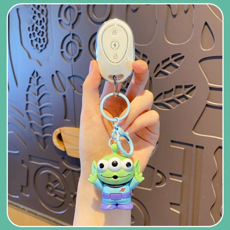 Official Toy Story Alien Light-Up Keychain, Cartoon Pendant, Couple Bag Charm Key Accessory view 5