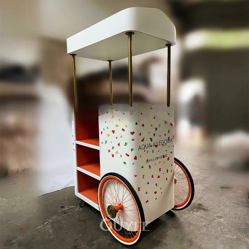 Factory Customized Retail Showcase Display Shopping Mall Kiosk Flower Cart Candy Cart Wedding