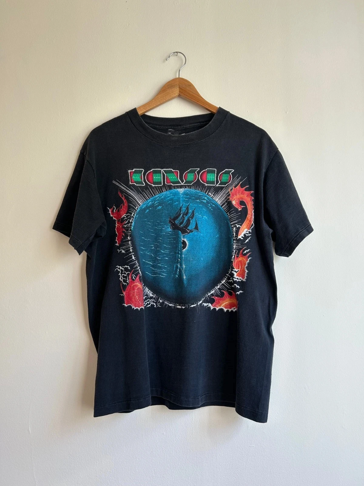 Rare Hot Kansas Band Point of Know Return T-shirts graphiques en coton noir pour hommes