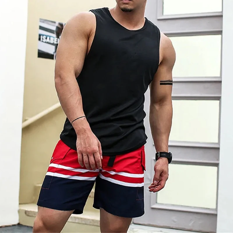 New Fashion Sleeveless Shirts Tank Top Men Fitness Shirt Mens Bodybuilding Workout Gym Vest Athletic