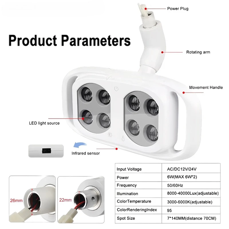 Dental Operation Lamp Oral LED Lamp Induction Light For Dental Unit Chair Equipment Teeth Whitening Oral Care Equipment
