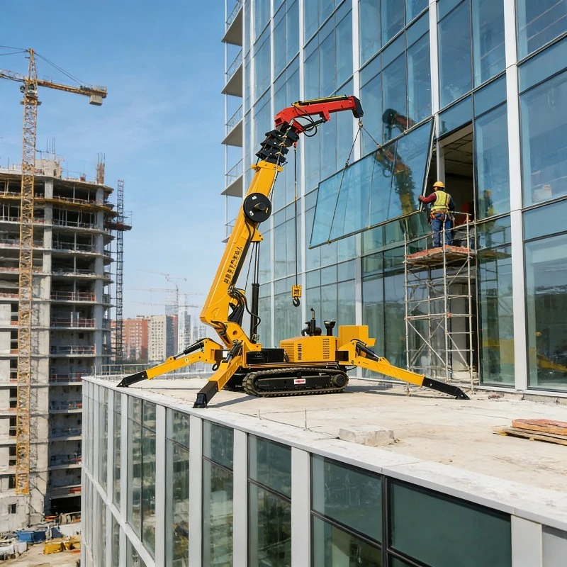 Diesel/Electric Portable Spider Crane YuGong 360° Rotation Energy Saving Mini Crane