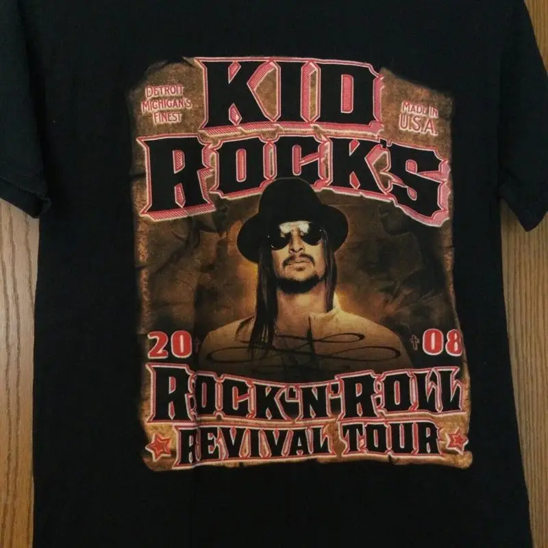 Kid Rock N Roll Revival Tour 2008 Black T Shirt 2side Full Size