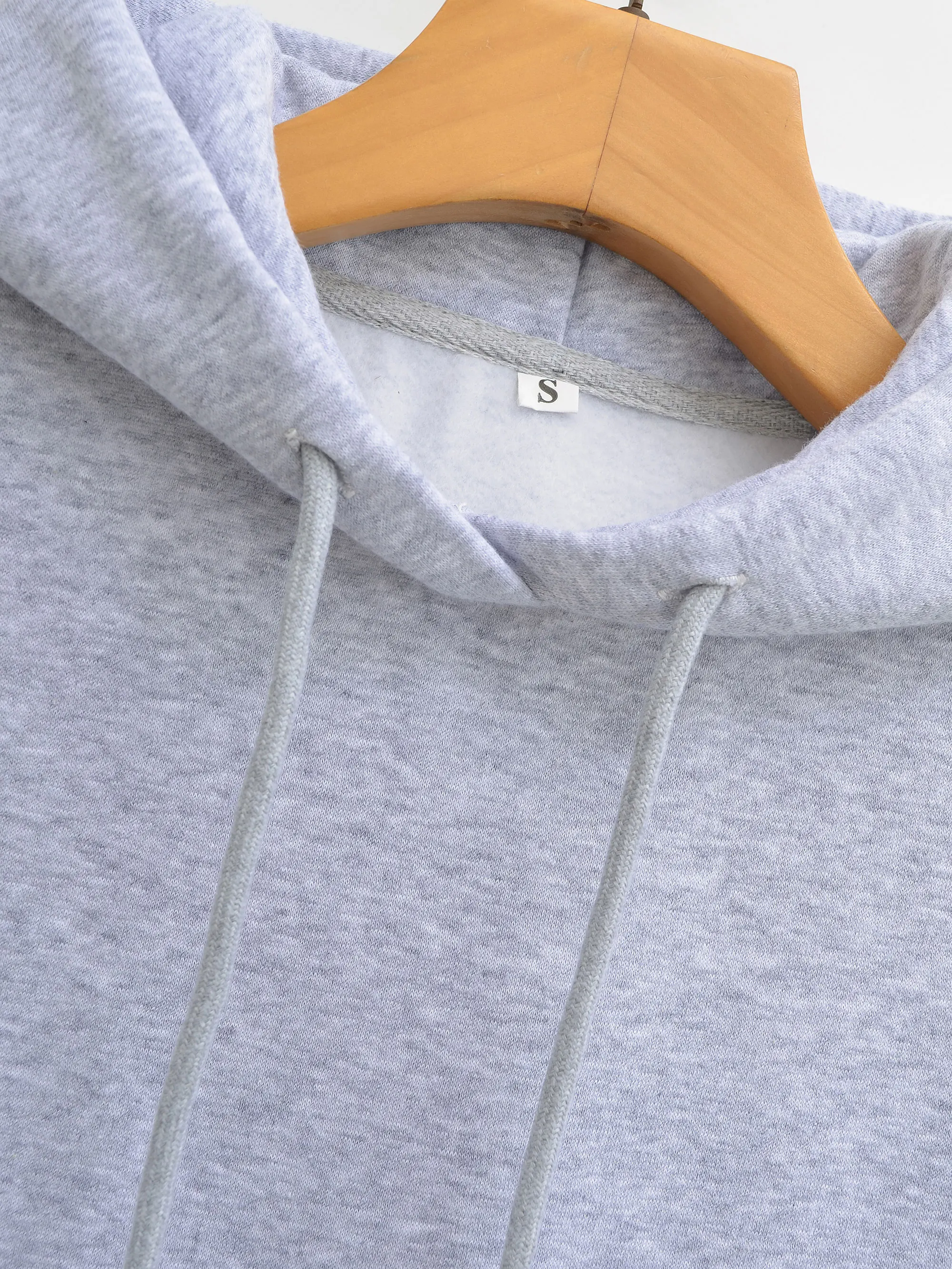 HH Frauen Casual Solide Hoodies Hosen Sets Langarm Pullover Sweatshirts Mantel Kordelzug Breite Bein Hosen Büro Dame Anzüge – Detail 8
