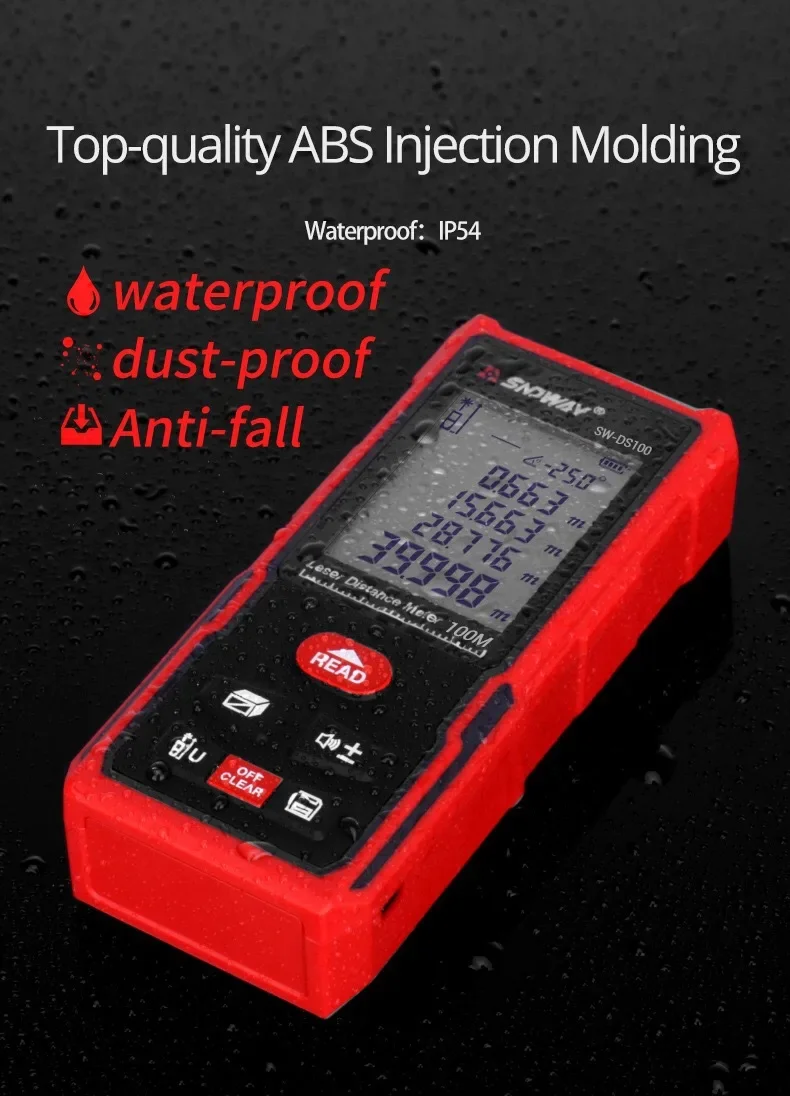 SNDWAY SW-DS120 Electronic handheld  rangefinder high-precision measuring instrument infrared level measuring room electron