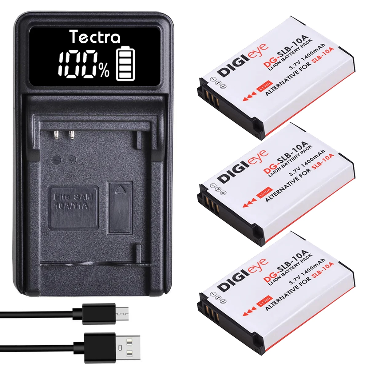 SLB-10A Batteries/ Charger for Samsung ES55 EX2 WB150F WB350F WB500 WB550 WB800F WB1100F WB2100 HMX-U100 HMX-U100UN