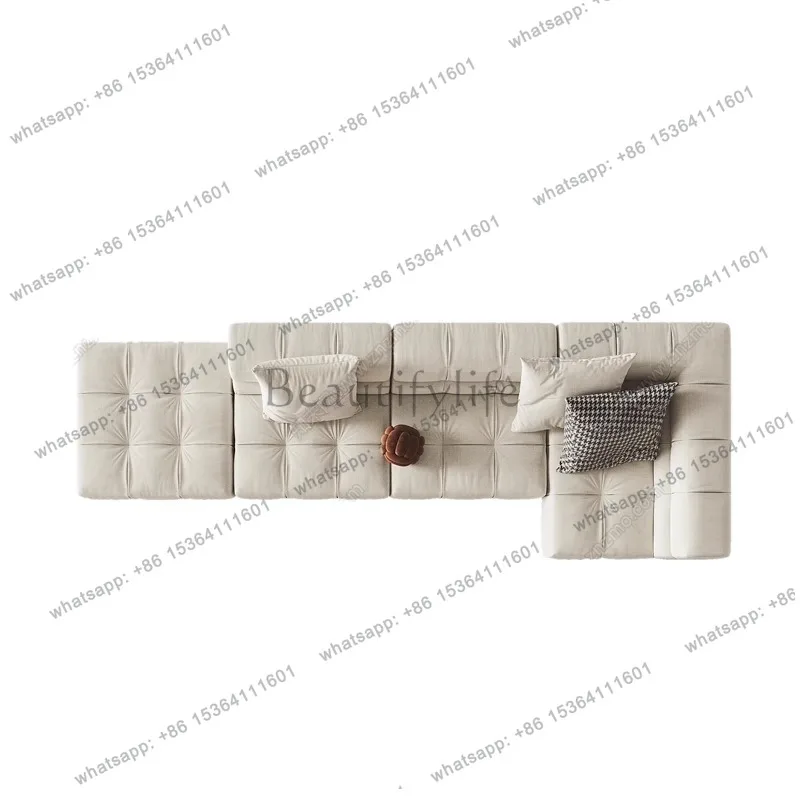 LS Fabric Sofa Living Room Large Flat Corner Sectional Villa Furniture