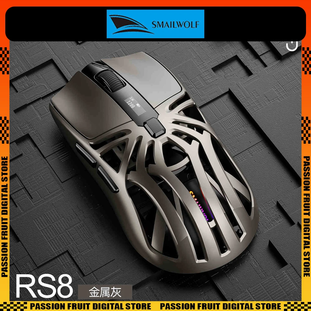 

SMAILWOLF RS8 Wireless Mouse Screen Battery Display Bluetooth Three-mode Long Endurance E-sports Gaming Mouse Customization
