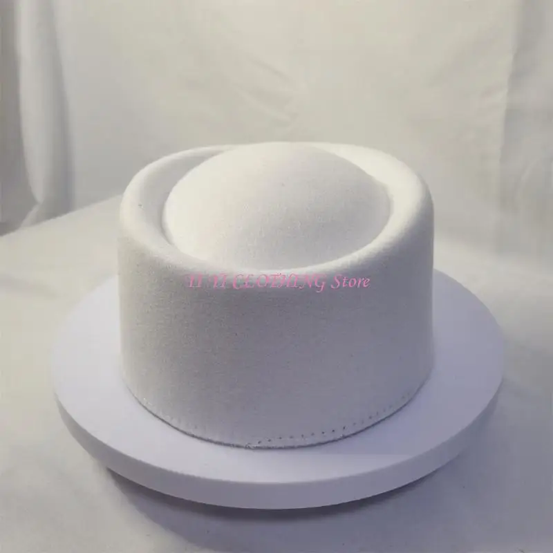 N5KF Pillbox Hat Top Hat Hat Millinery Wascinator Base Hat for Women Disual Wear Western Fedoras Hostess Wear #5