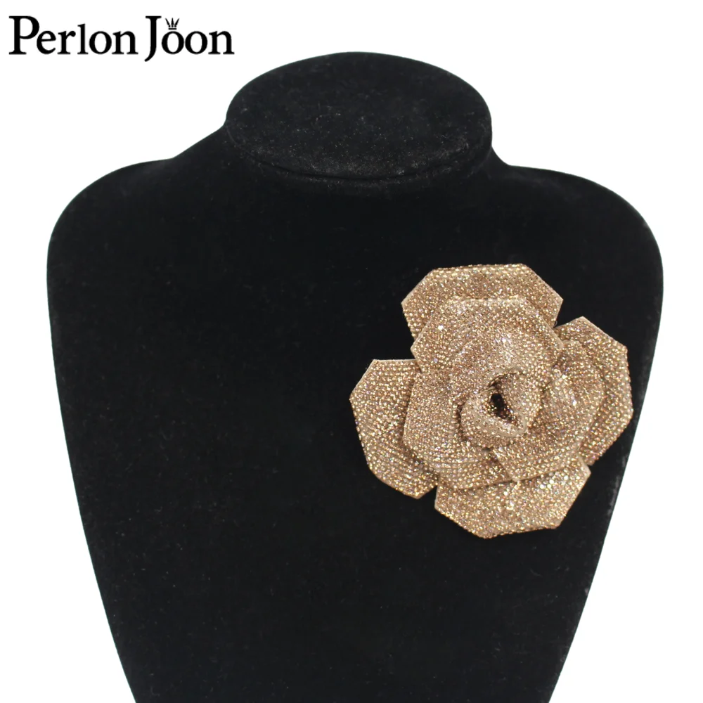 Crystal Rhinestone Roses Gold Beige Black For DIY Artificial Rose Bouquet Wedding Decorations Clothing Sewing Accessories YHX101