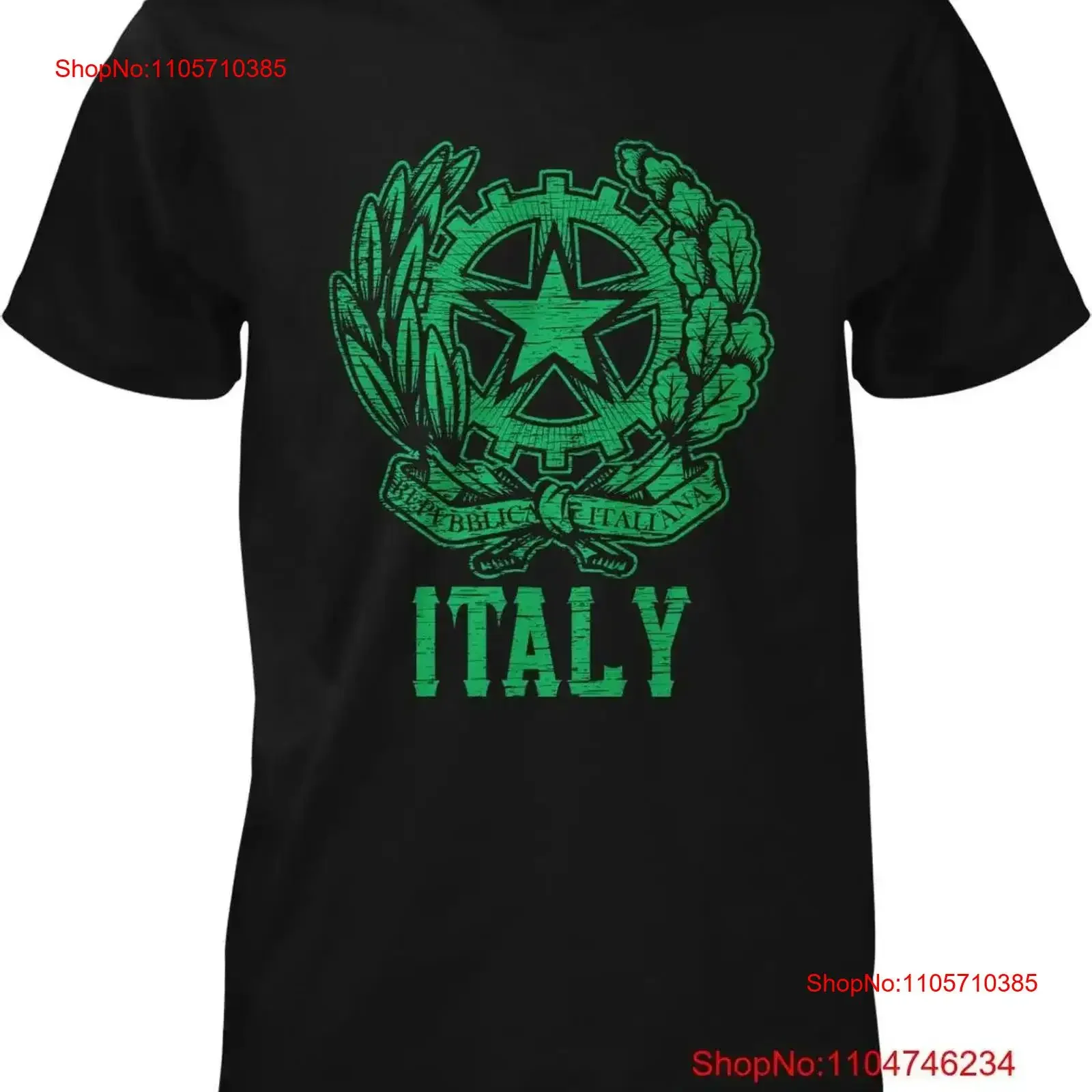 Italy Coat of Arms Stemma Repvbblica Italiana Stella d'Italia Men's T shirt vintage Washed fashion streetwear Casual vintage