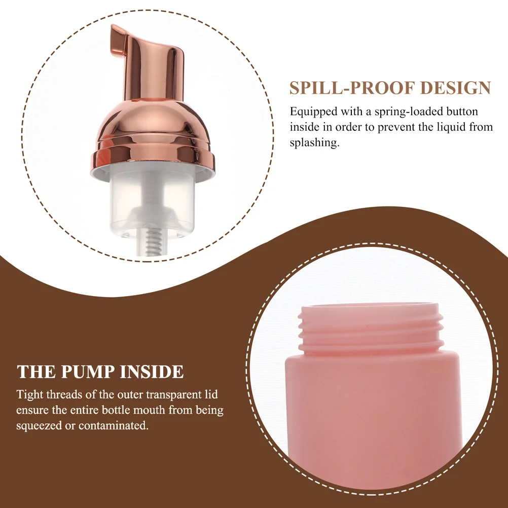 

6Pcs Refillable Foam Pump Bottles Portable Travel Sub Bottles Round Liquid Shampoo Lotion Hand Soap Containers