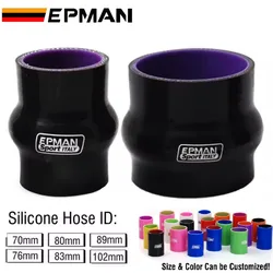 EPMAN Silicone Hump Coupler Hose Black Reinforced Turbo Coupling Universal For VW GOLF GTI MK3 70/76/80/83/89/102mm EP-SSTF76